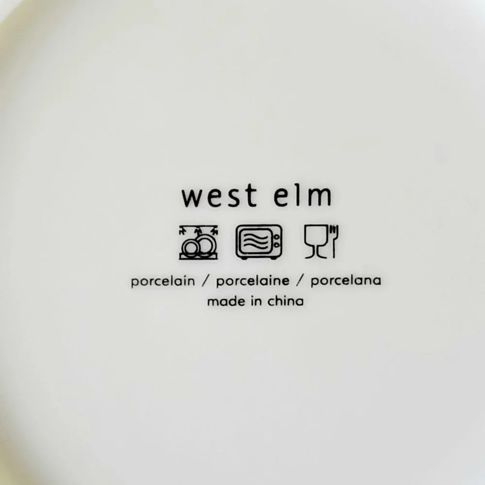 Discontinued West Elm Modern Porcelain Dinner Plate, White Porcelain Deep Plate